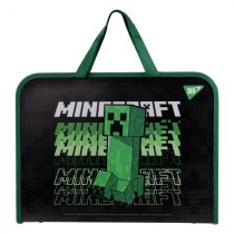 Папка-портфель для школы YES FC Minecraft, А4, на молнии, удобные ручки