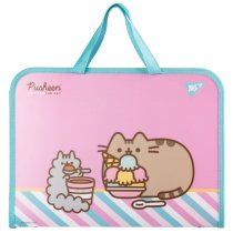 Папка-портфель для школы YES FC Pusheen Stormy, А4, на молнии, удобные ручки