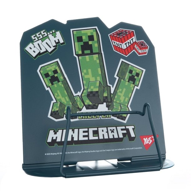 Підставка для книг фігурна YES Minecraft Creeper, металева, для підручників та зошитів