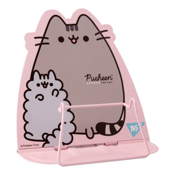 Подставка для книг фигурная YES Pusheen, металлическая, для учебников и тетрадей