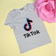 Дитяча футболка для дівчинки Tik-tok сіра тм Glo-Story