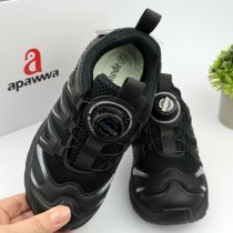 Кроссовки детские черные на липучках с амортизирующей подошвой