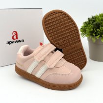 Кроссовки для девочки розовые на двух липучках Apawwa