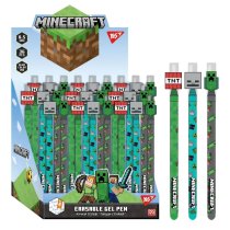 Ручка гелевая YES Пиши-стирай Minecraft, 0.5 мм, синяя, для школы