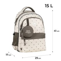 Рюкзак GoPack Education Beige Polka Dots, для школы, удобный дизайн