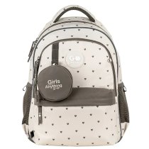 Рюкзак GoPack Education Beige Polka Dots, для школы, удобный дизайн