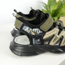 Спортивні босоніжки для хлопчика хакі з закритим носком Clibee 32-37