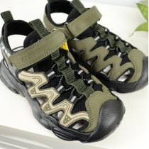 Спортивні босоніжки для хлопчика хакі з закритим носком Clibee 32-37
