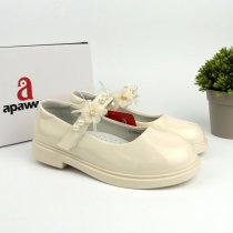 Детские школьные туфли для девочки бежевые Apawwa