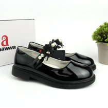Детские школьные туфли для девочки черные Apawwa