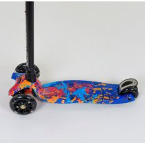 Дитячий смокат MAXI Best Scooter синий, 4 колеса PU, світло, трубка керма алюміній, d коліс 12 см
