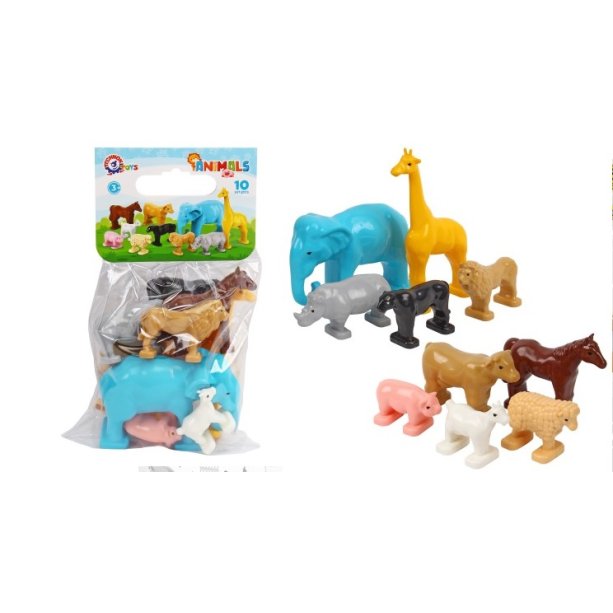 Игрушка Фигурки животных, дикие и домашние, 10 фигурок  KM1102T