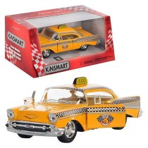 Модель легковая 5" Chevrolet Bel Air 1957 Taxi 1957 металлическая, инерционная, открываются двери, 1:36 коробка KMKT5360W