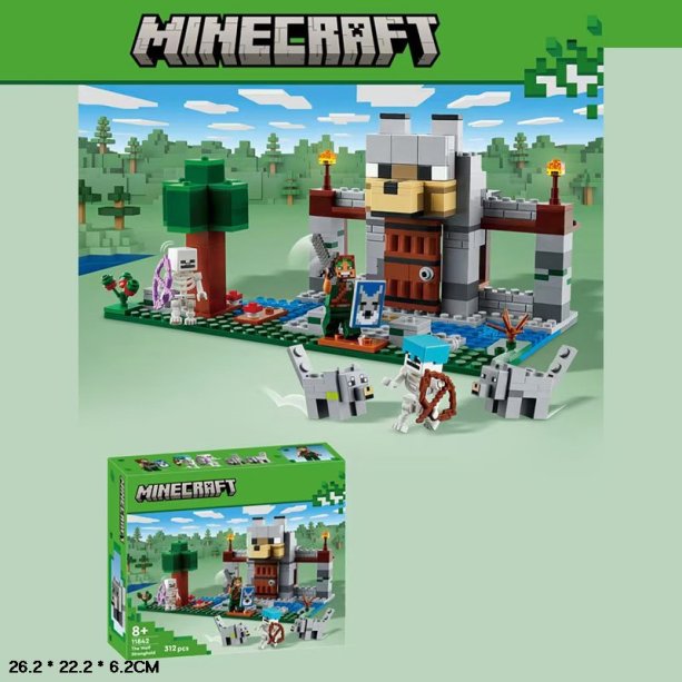 Конструктор Блоковый мир Minecraft, 312 деталей, развивающий набор