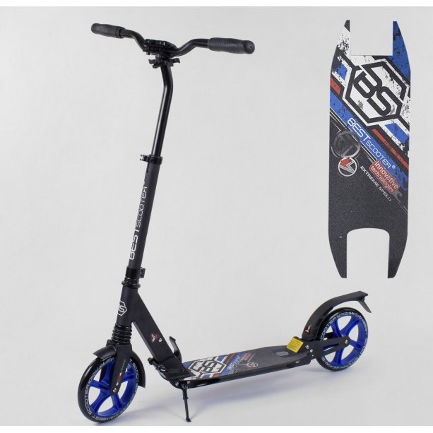 Самокат алюминиевый Best Scooter, d колес - 20см, колеса PU, 2 аммортизатора, синие колеса, для детей