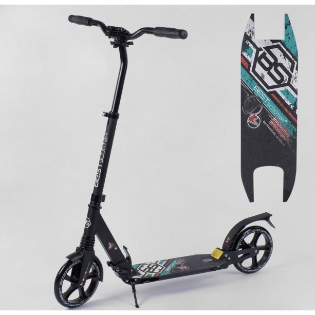 Самокат алюмінієвий Best Scooter, d коліс - 20см, колеса PU, 2 аммортизатора, чорні колеса, для дітей