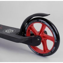 Міський двоколісний самокат Best Scooter колір червоний колеса PU - 20 см, широке велосипедне кермо, новий зажим керма