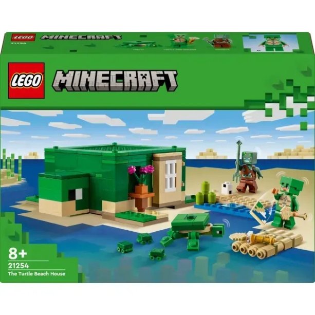 Конструктор LEGO Minecraft Пляжный дом в виде черепахи, фигурки и аксессуары, 234 детали