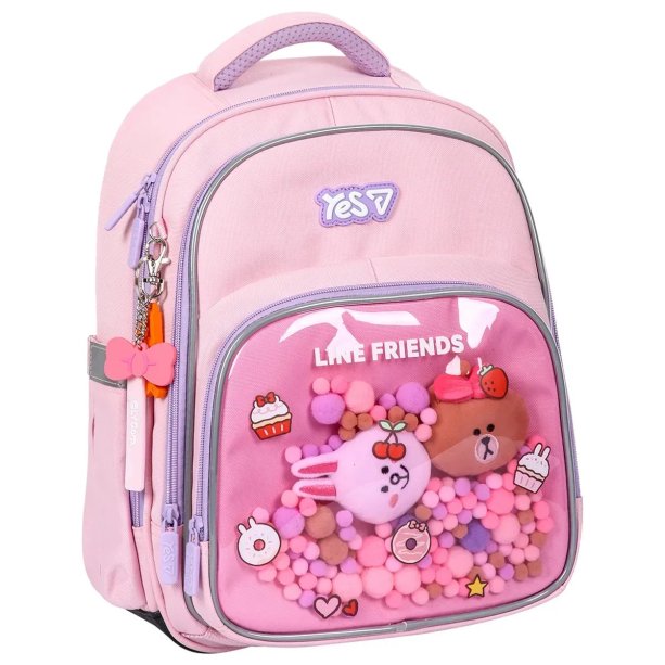 Рюкзак полукаркасный школьный YES Line Friends Dreamy, для начальной школы, ортопедический