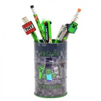 Стакан для ручек Yes Minecraft, металлический, тематический дизайн, серый