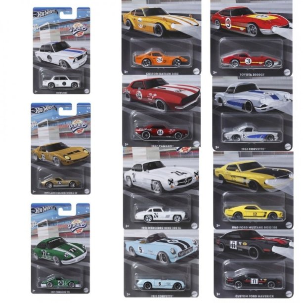 Машинка Hot Wheels Вінтажні перегонові, колекційна, металева, ігрова