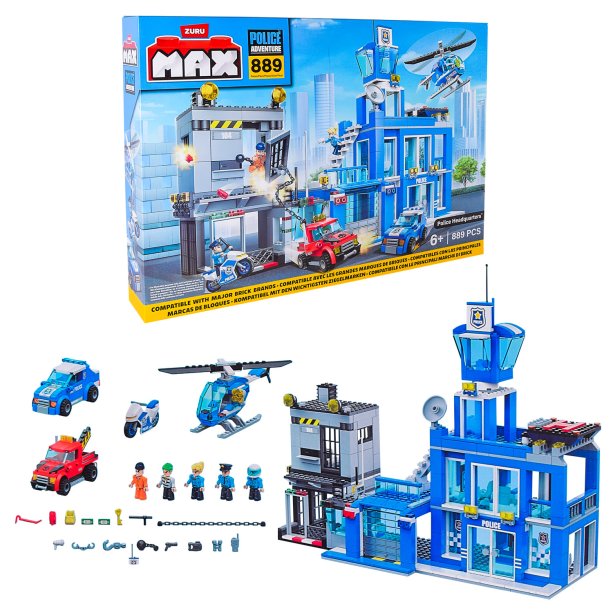 Конструктор Zuru Max City Полиция, 889 деталей, игровой набор для сборки, в коробке 8×55×38 см
