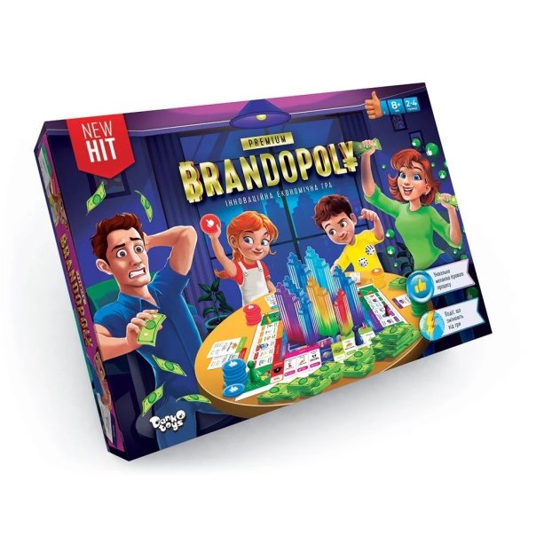 Настольная развлекательная игра Брендополия Premium укр тм Danko Toys KMG-BrP-01-01U