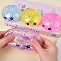 Іграшка-сквіш Bun Glitter Дамплінг, у пароварці, розмір 10 см