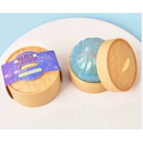 Іграшка-сквіш Bun Glitter Дамплінг, у пароварці, розмір 10 см