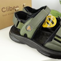 Підліткові босоніжки для хлопчика Clibee хакі 37-42