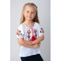 Вышиванка для девочек с коротким рукавом