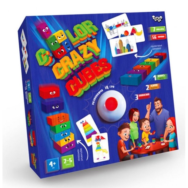 Развивающая настольная игра Color Crazy Cubes укр. тм Danko Toys KMCCC-02-01U