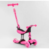 Детский самокат трансформер 3 в 1 Best Scooter со световыми колесами и амортизаторами.
