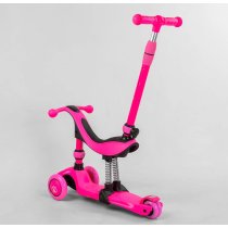 Детский самокат трансформер 3 в 1 Best Scooter со световыми колесами и амортизаторами.
