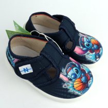 Дитячі текстильні тапочки Waldi темно-сині з принтом Стіч (Stitch)