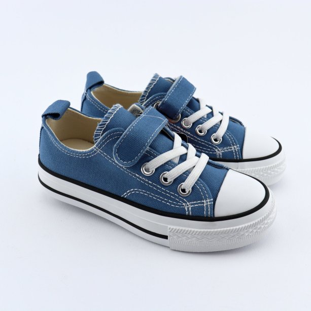 Голубые детские кеды на липучке Apawwa blue 26-31