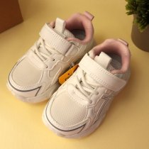 Модні дитячі кросівки Clibee з LED підошвою, застібка липучка, білий і рожевий колір