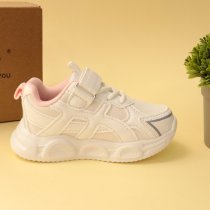 Модні дитячі кросівки Clibee з LED підошвою, застібка липучка, білий і рожевий колір