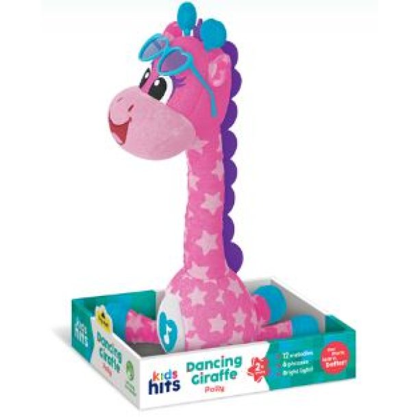 Мягкая музыкальная интерактивная игрушка Kids hits жираф, повтор голоса, 11*34*14 см KMKH37-002