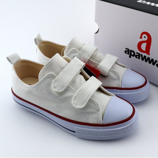 Белые детские кеды с липучками Apawwa 32-37