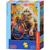 Пазл Castorland 180 элементов – Цветочная прогулка котенка, 32×23 см