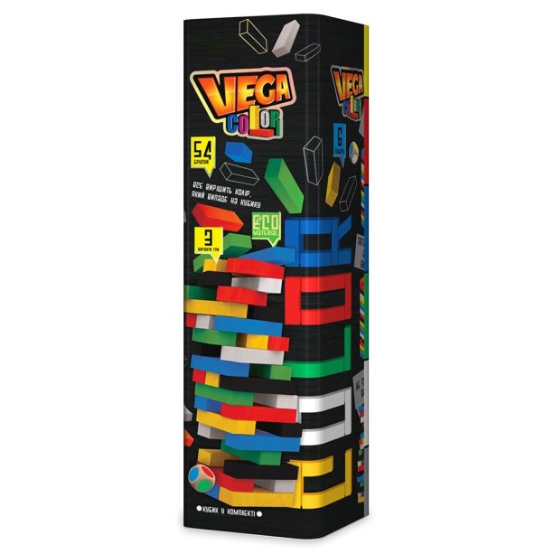 Развивающая настольная игра Дженга Vega color  KMGVC-01U