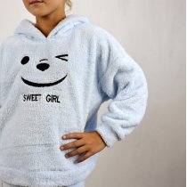 Теплий блакитний костюм для дому дівчинці, махра тм Bosskids
