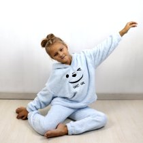 Теплий блакитний костюм для дому дівчинці, махра тм Bosskids