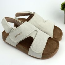 Классические светлые босоножки в стиле Birkenstock с регулируемыми ремешками