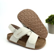 Классические светлые босоножки в стиле Birkenstock с регулируемыми ремешками
