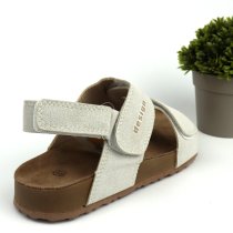 Классические светлые босоножки в стиле Birkenstock с регулируемыми ремешками