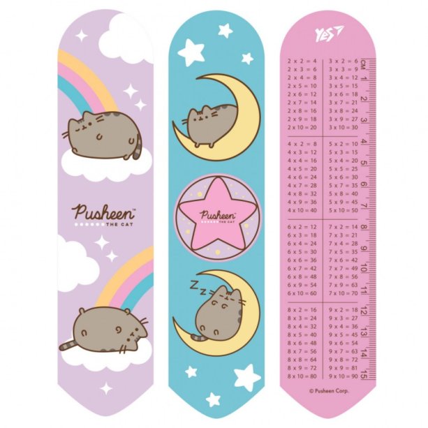 Яскрава закладинка для книг Yes із котом Пушином Pusheen rainbow