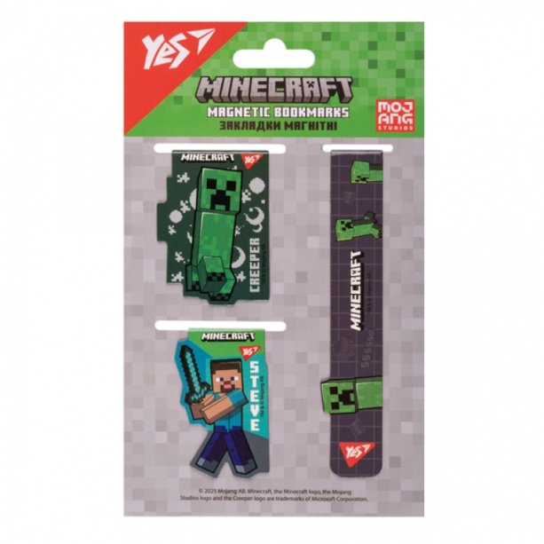 Комплект магнітних закладок для підручників Yes Minecraft Boom
