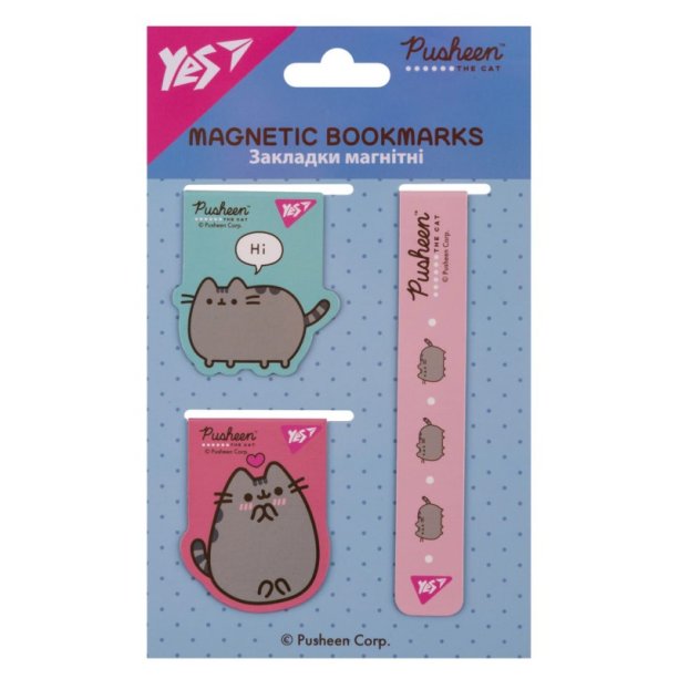 Магнітні закладки для книг Yes із котиком Pusheen 3 штуки